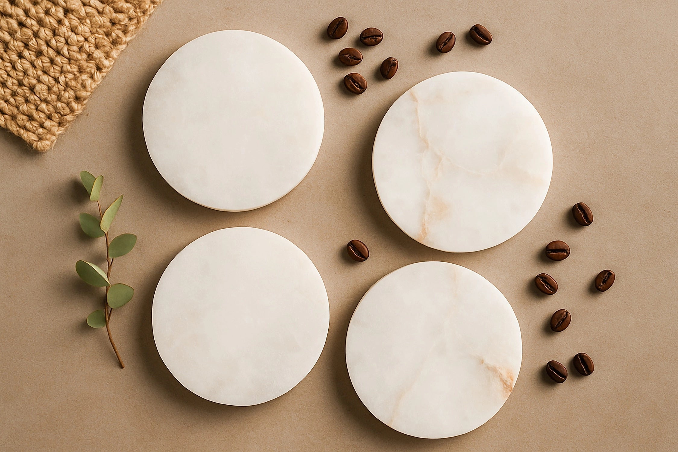 Set of 4 Alabaster Coasters