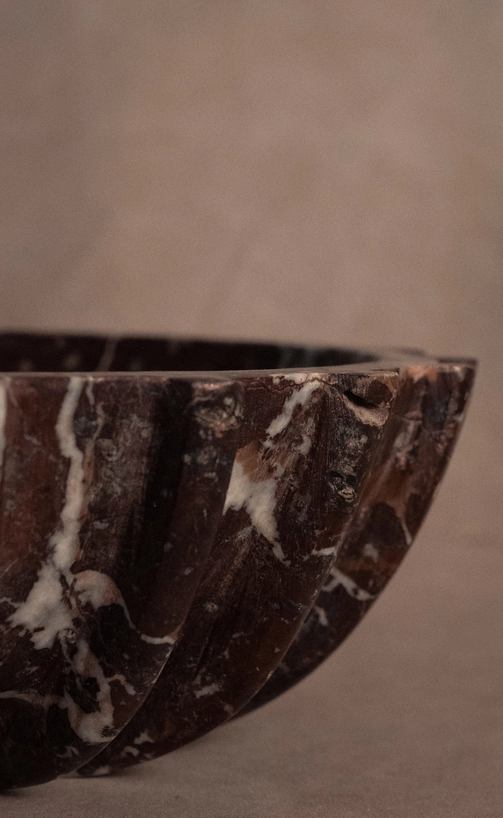 Signature Pleated Bowl - Red Zebra - Marble