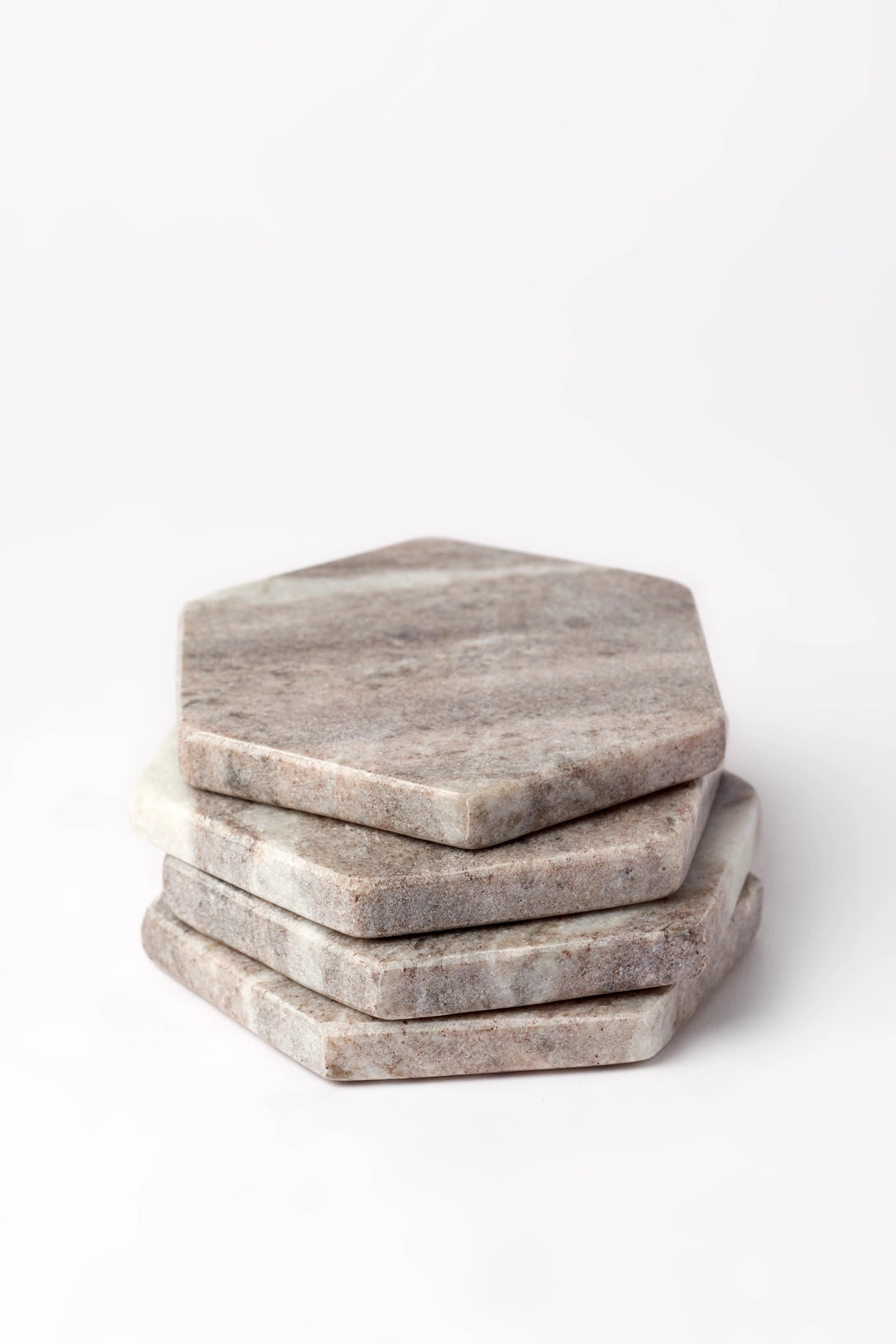 Brown Galaxy Marble Hexagonal Coaster Set of 4